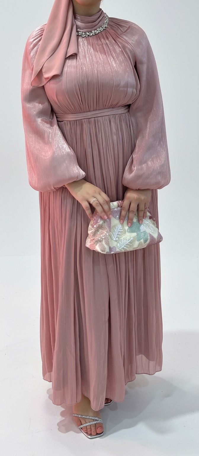 Robe soirée en rose 