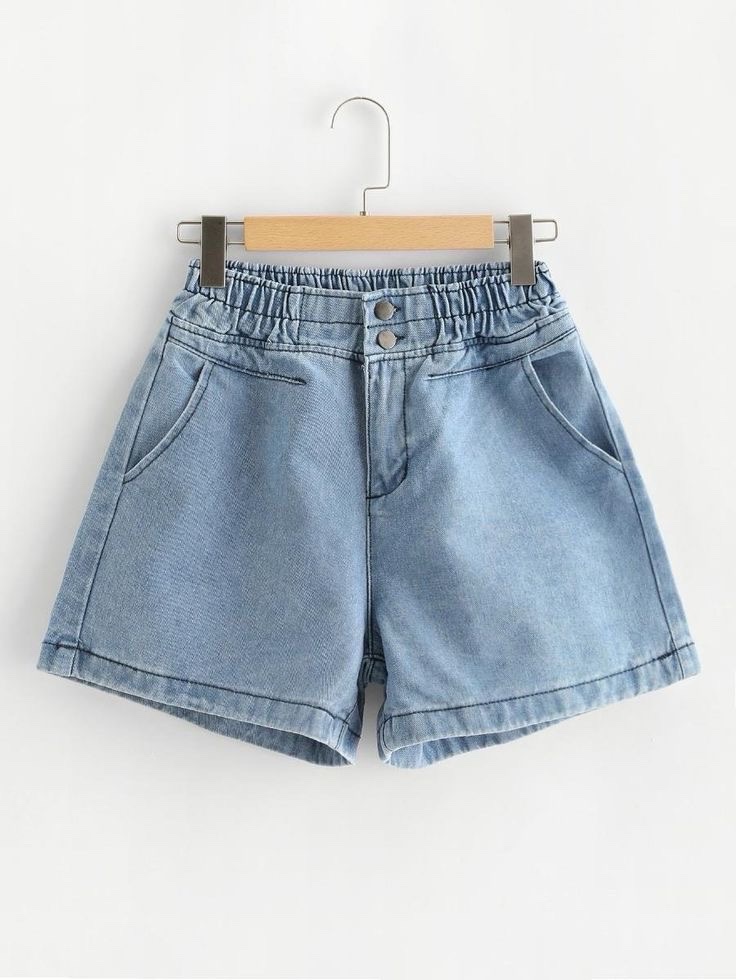 Elastic denim short 