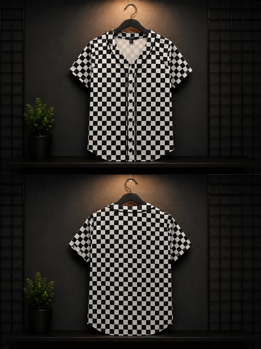 Chemise Forever 21 à carreaux noir et blanc, manches courtes, coupe classique. Taille L. Très bon état.