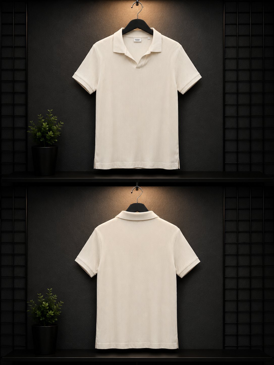 Celio – Polo côtelé écru 🤍 Taille S • Col polo • Manches courtes • Coupe classique • Très bon état.
