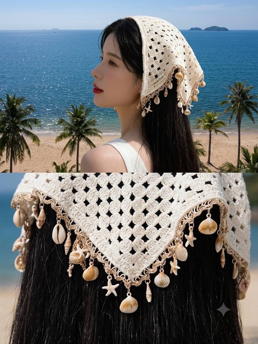 Bandana Cheveux au Crochet Style Bohème