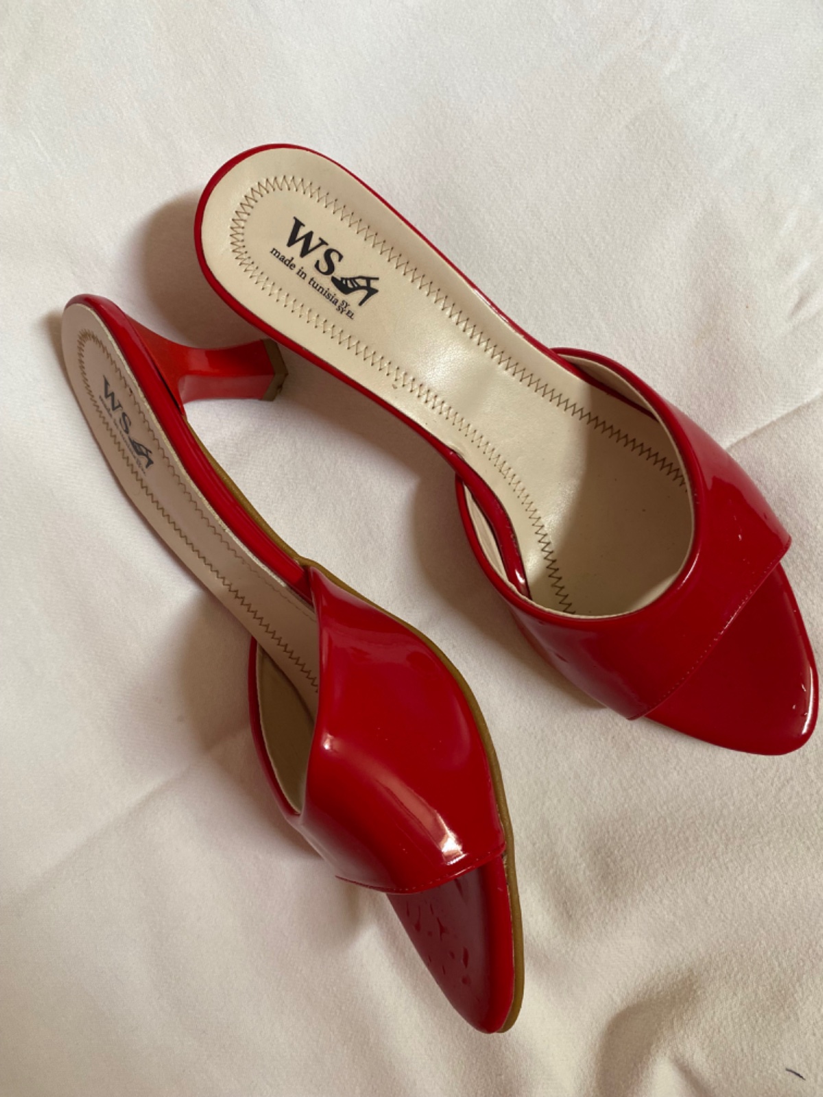 Mule a demi talon rouge 