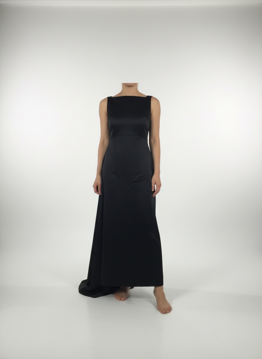 Robe noire avec traine 