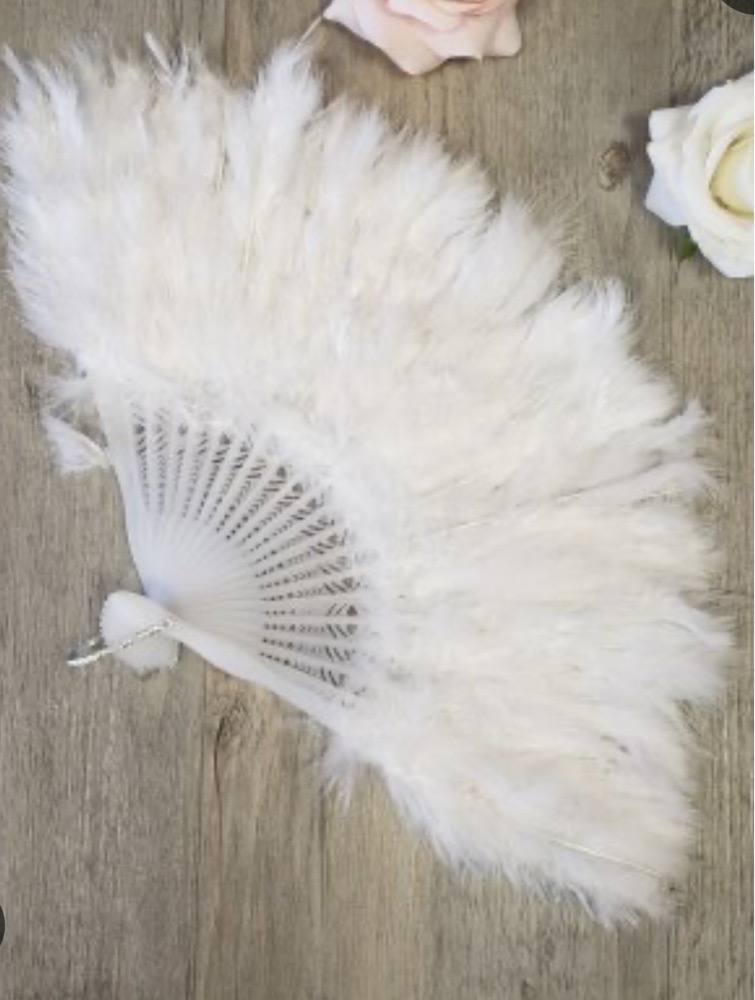 éventail plume blanche🪭