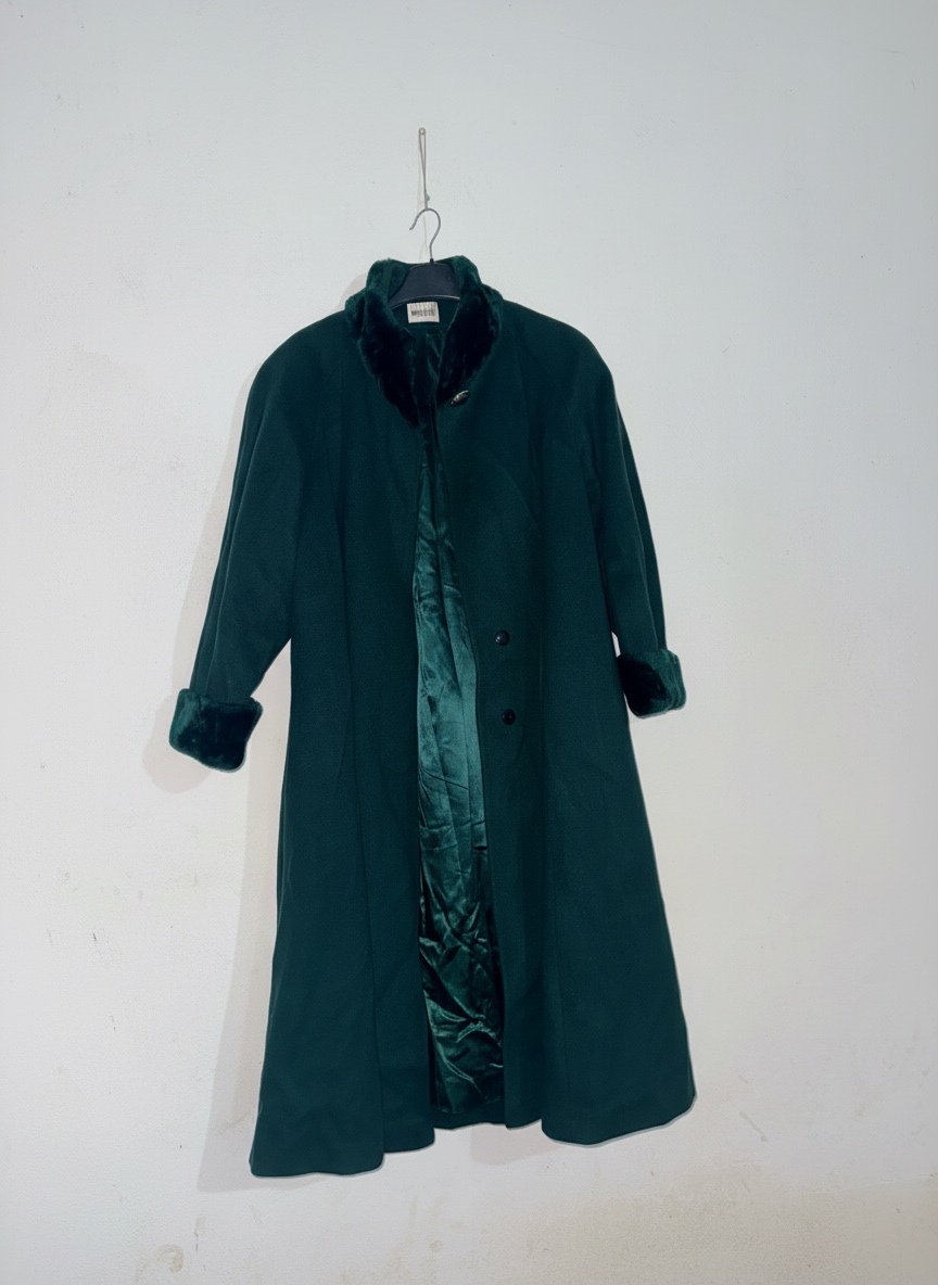 Manteau long femme vert – Leslie Fay Petites