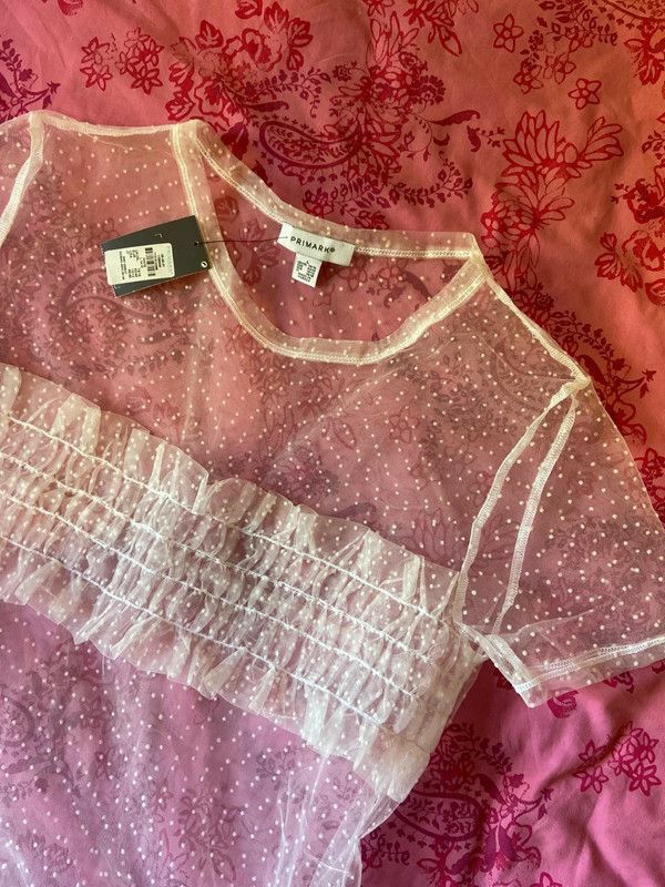 Primark white organza top
