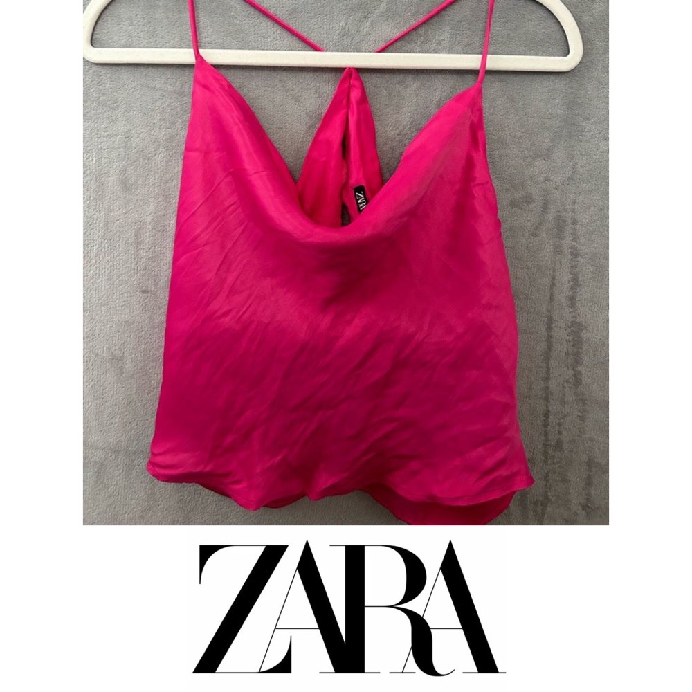 Zara fushia pink top