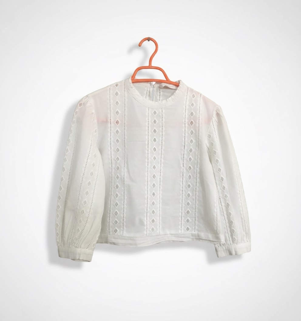 Blouse broderie anglaise zara T38