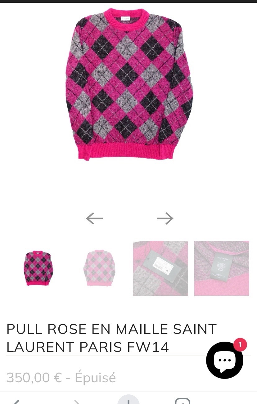 Pull saint laurent authentique style retro 