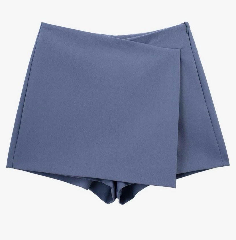 Jupe short zara T34 couleur bleu gris 