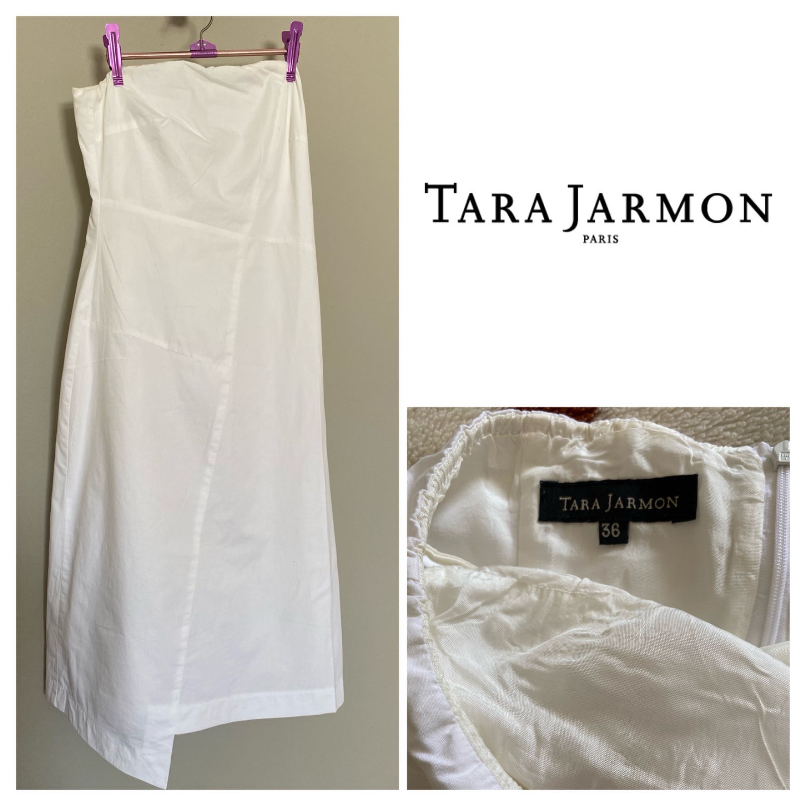 Tara Jarmon robe bustiet coupe asymetique T36