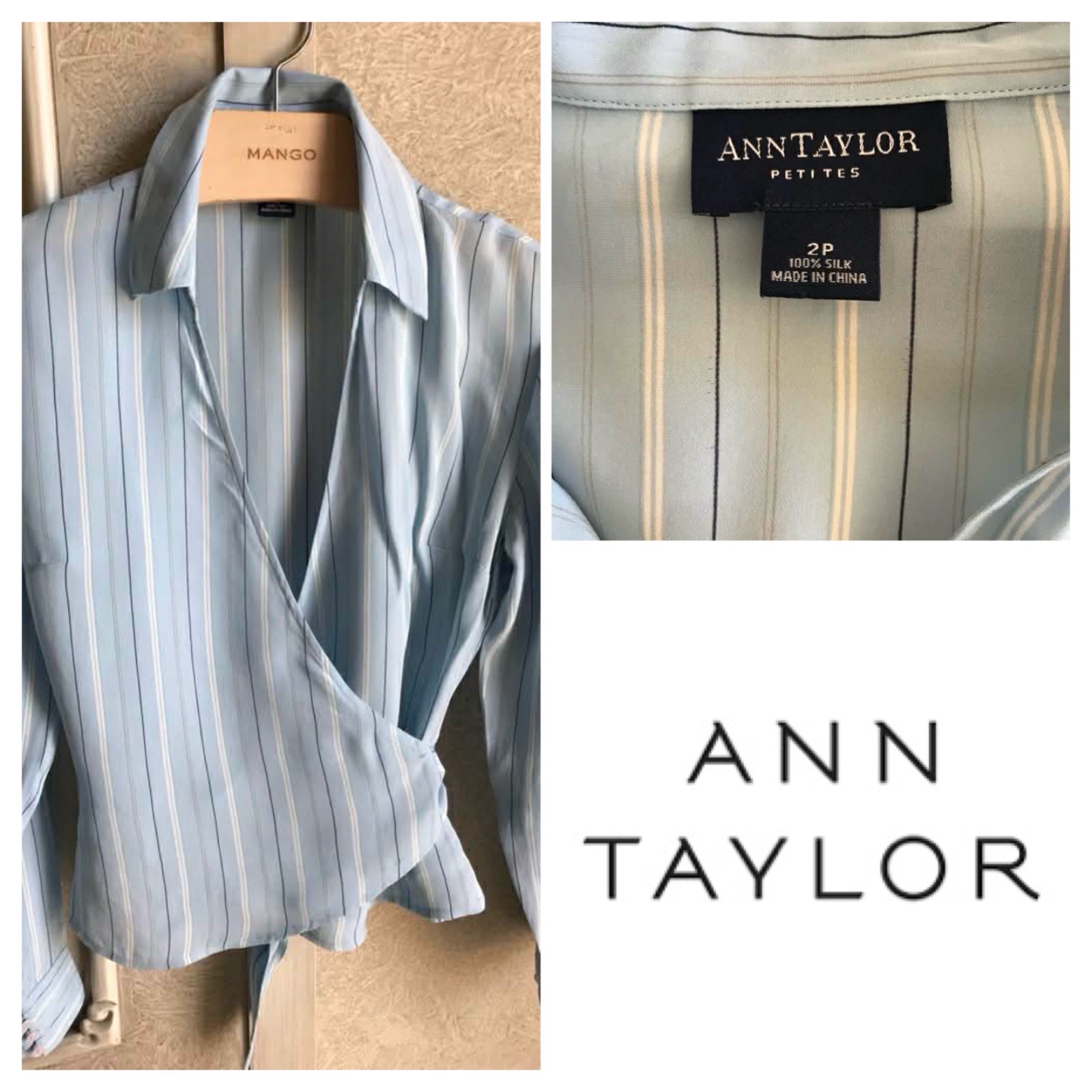 Chemise cache coeur Ann Taylor en soie 