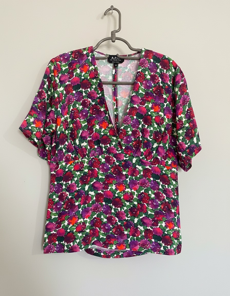 Blouse florale de grande marque  parisieene APC T36
