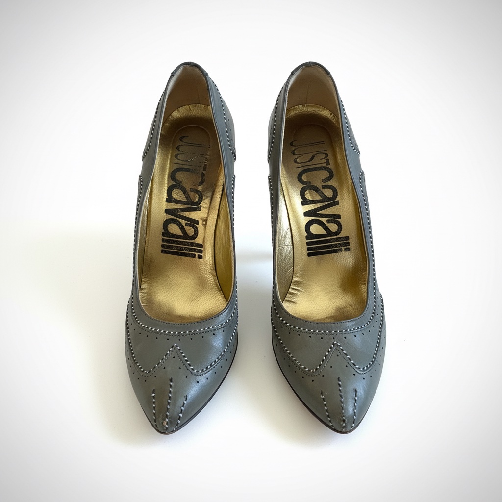 Just cavali escarpins en cuir gris T40
