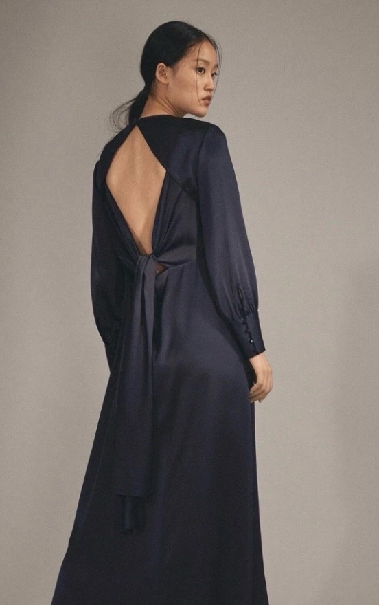 Sublime robe Massimo Duiti soiree dos nu avec noeud T38