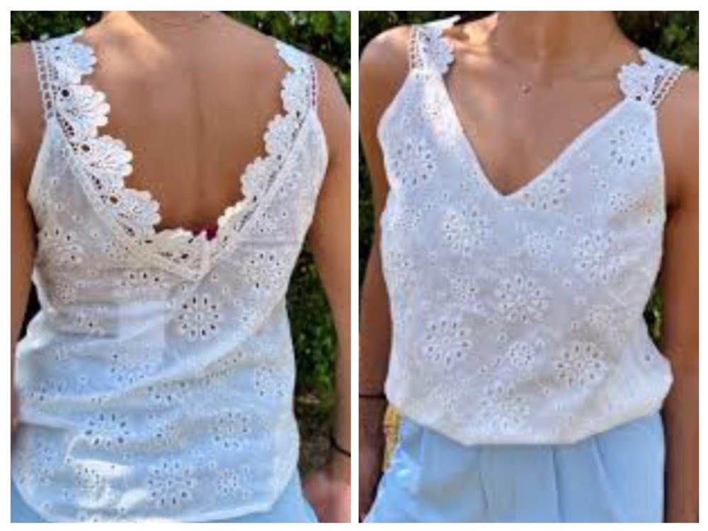 Magnifique blouse en broderie anglaise T38!