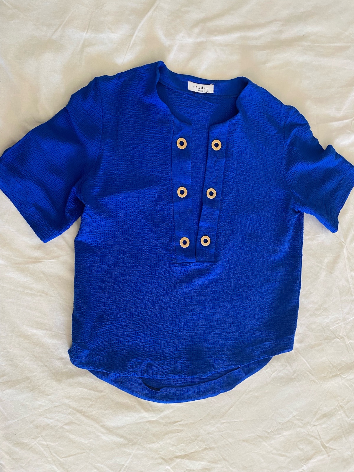 Blouse sandro bleu electrique T38