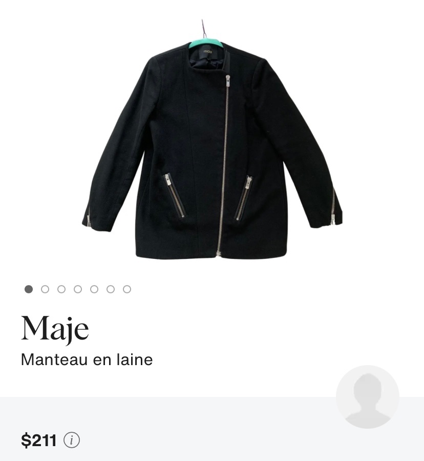 💖 Prix irresistible💖 Manteau Maje en laine et cuir T36