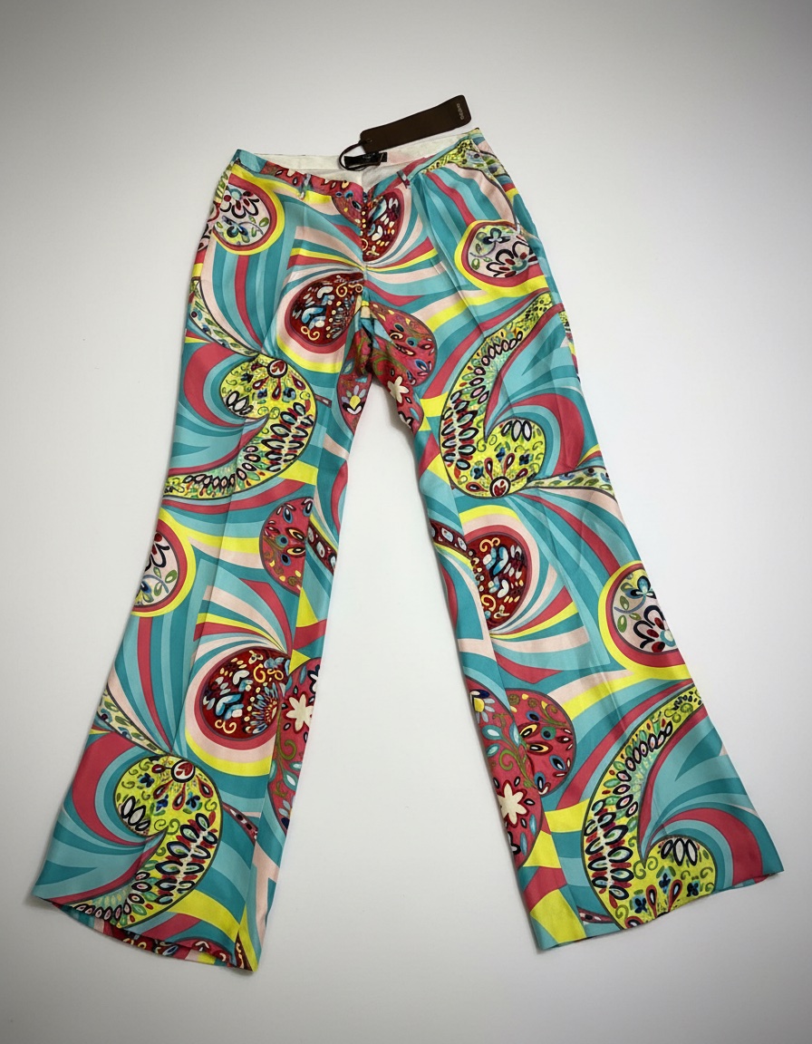 Pantalon retro de grande marque seventy 100% soie neuf 