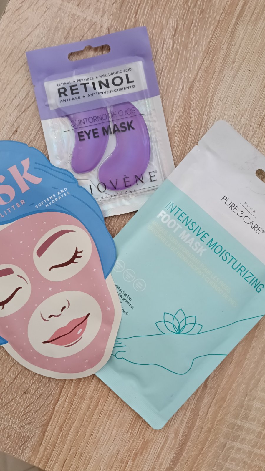 Lot de masques visage, yeux et pieds 100% authentique 