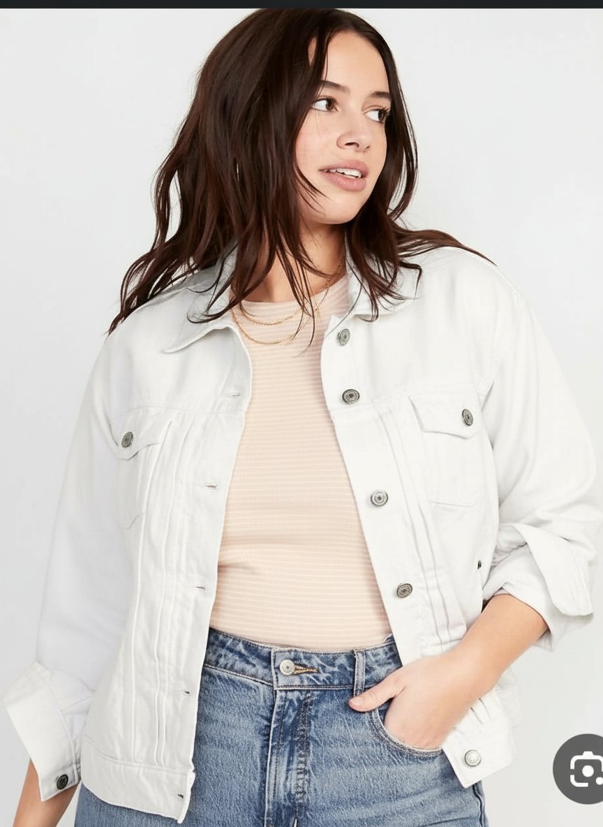 Magnifique veste blanche en jeans 🌸💮