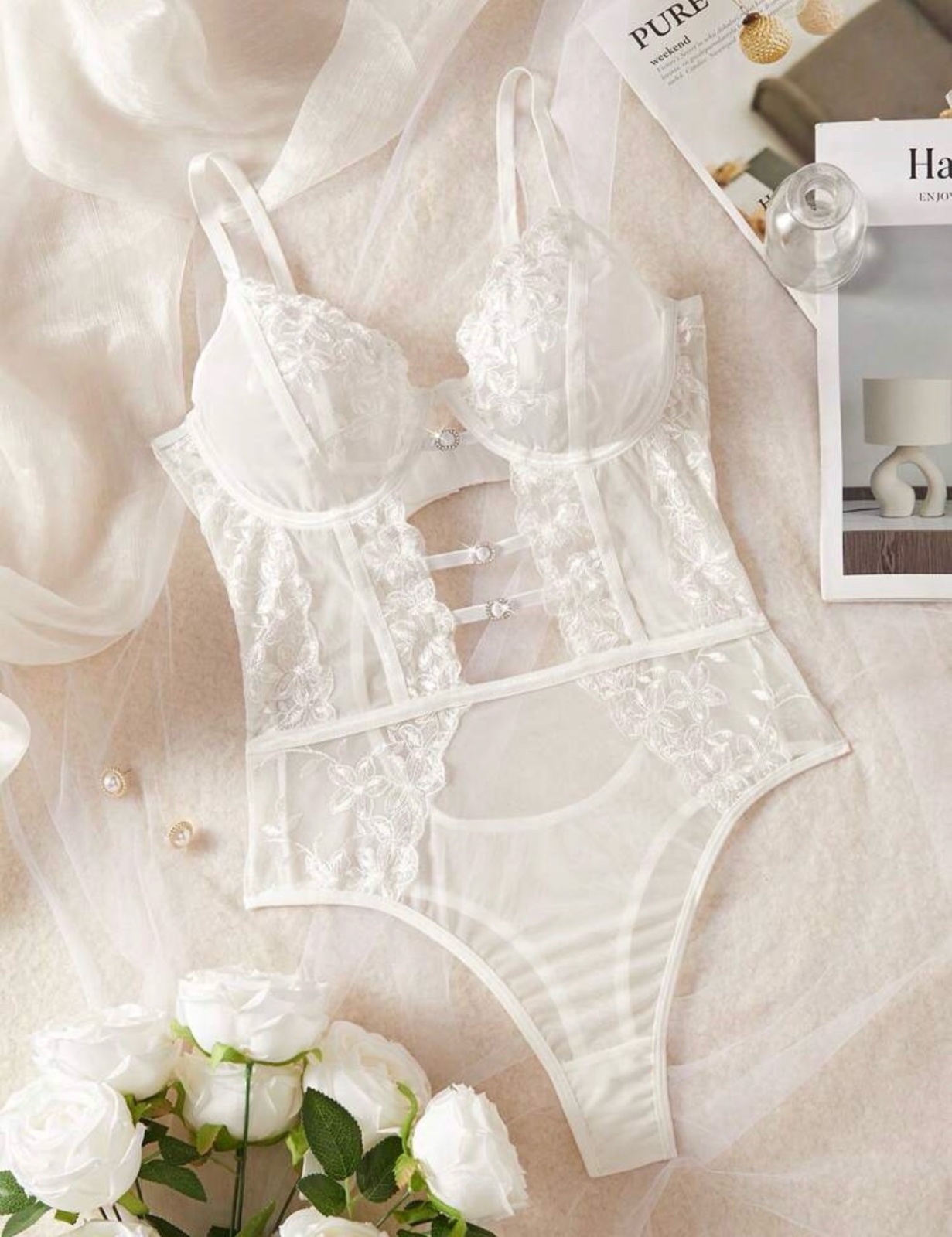 Body lingerie blanc SHEIN – Taille M – Neuf