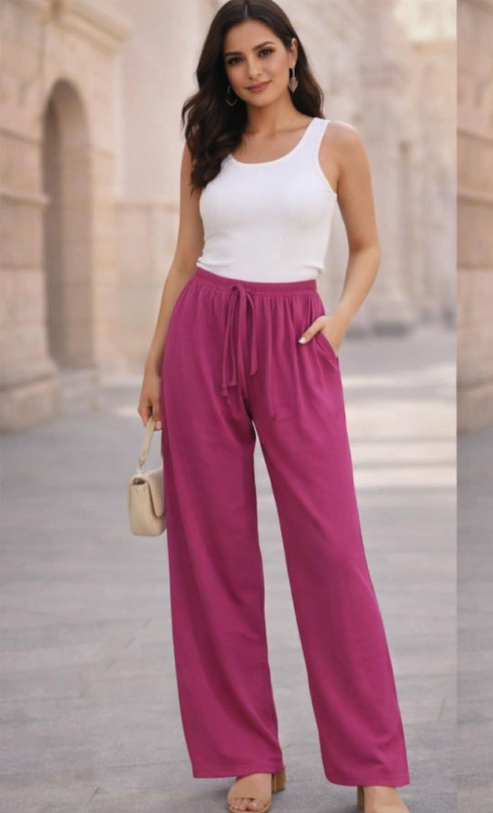 Pantalon froise