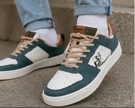 ✨ Sneakers Denim ASR blanc/vert — Neufs — Import USA 🇺🇸