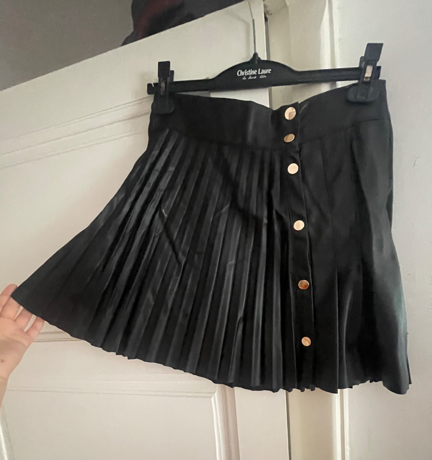 Jupe plissée en similcuir