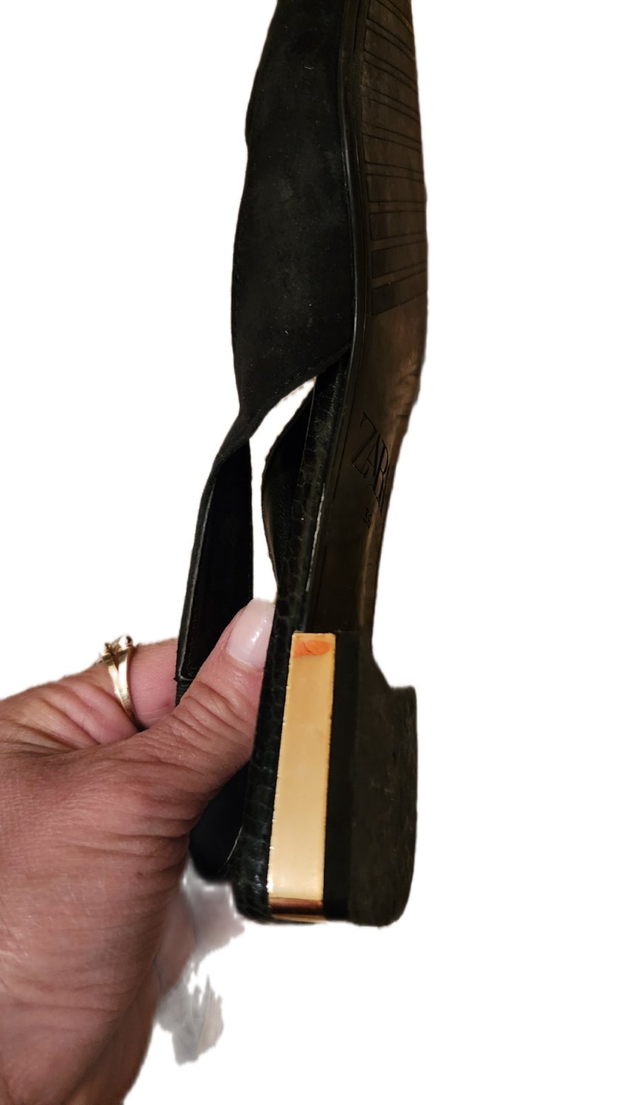 Ballerine" sling back" zara cuir 