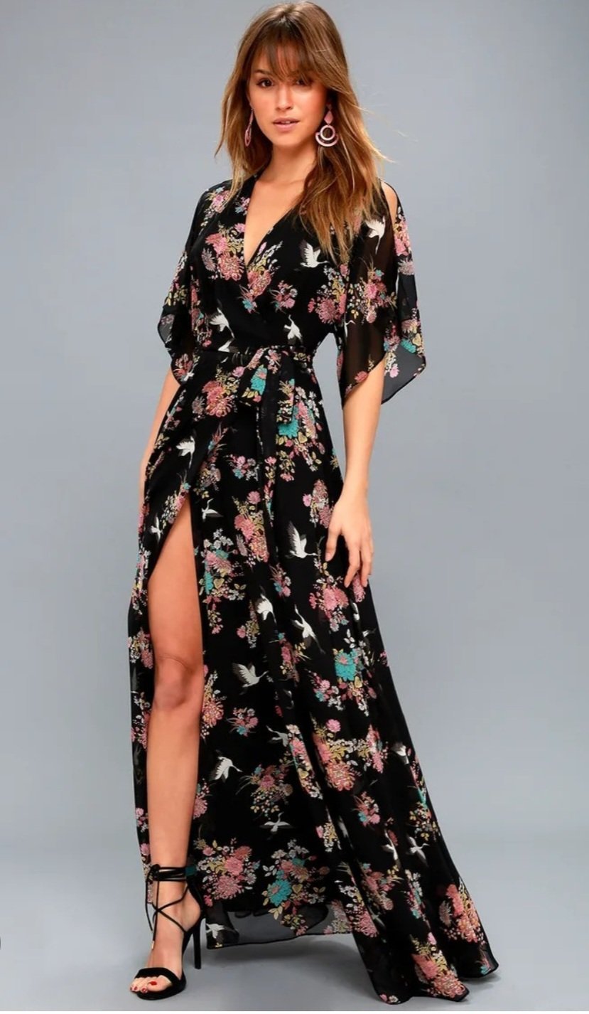 Robe longue en mousseline avec effe de transparent ,doublure  en short de l'intérieur