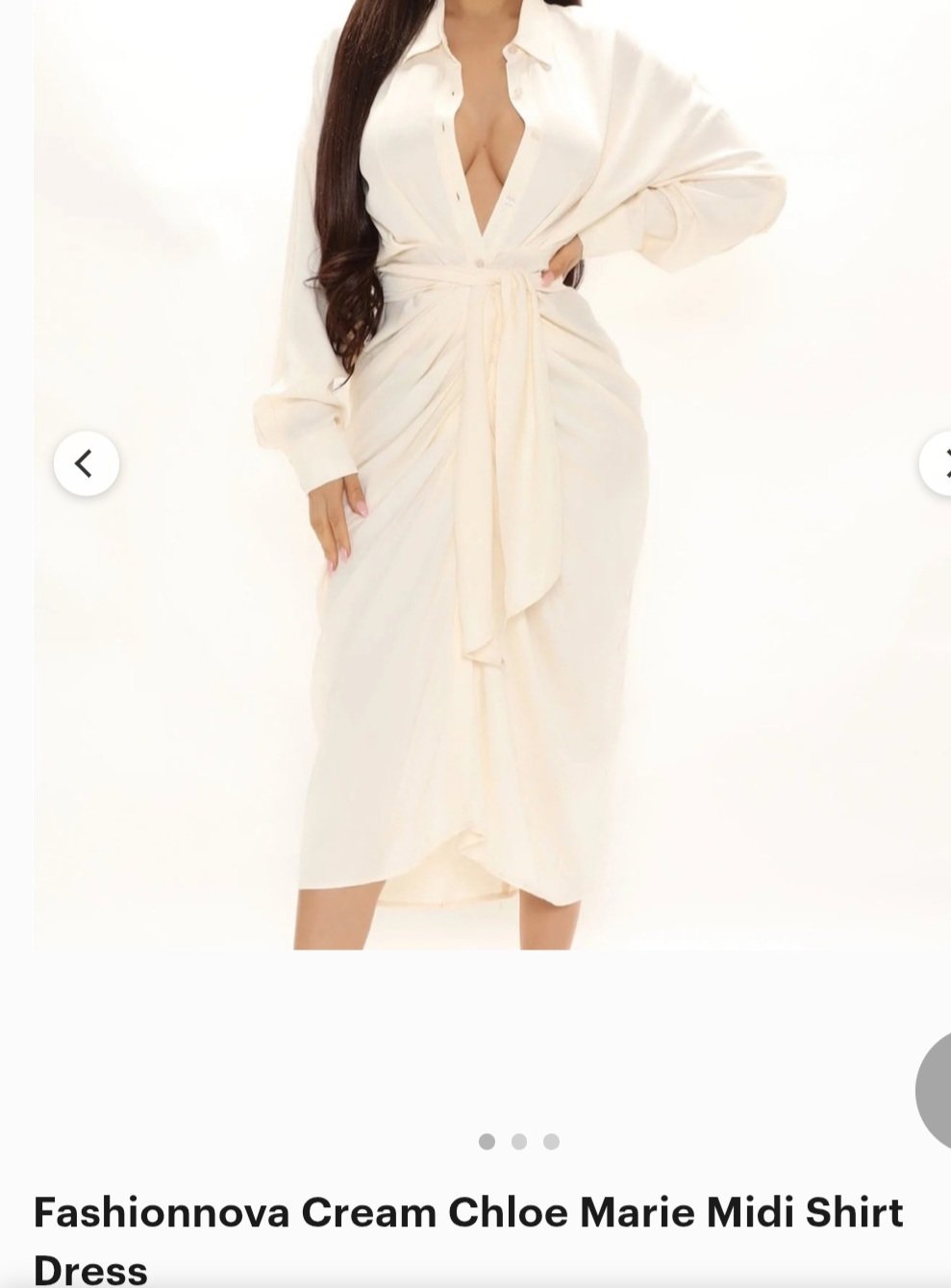 Robe fashion nova écrue tissu fluide et frais taille l