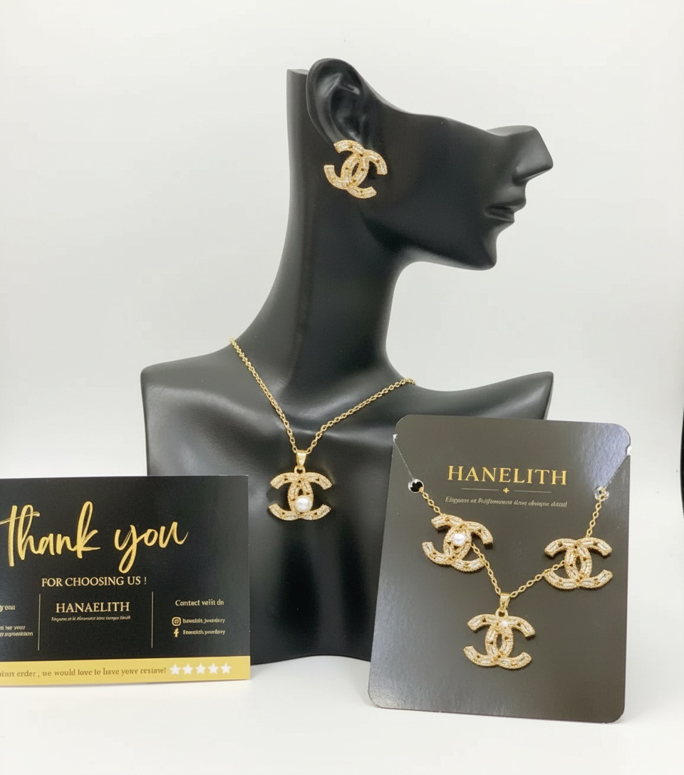 Collier et boucles d oreilles en acier inoxydable 