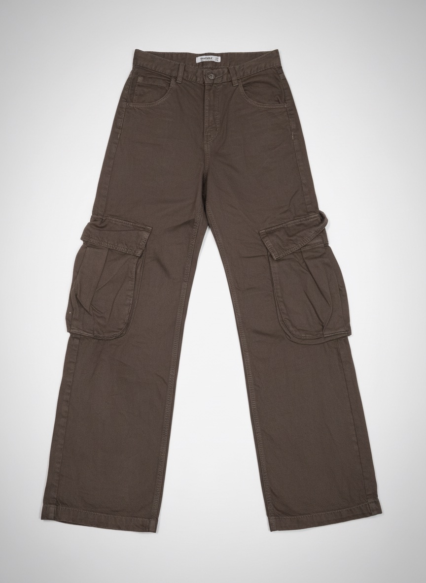 Pantalon cargo Pull&Bear marron / kaki foncé – Taille 32