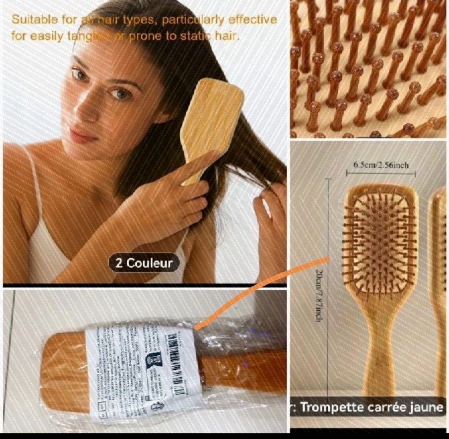 Brosse de massage bambou