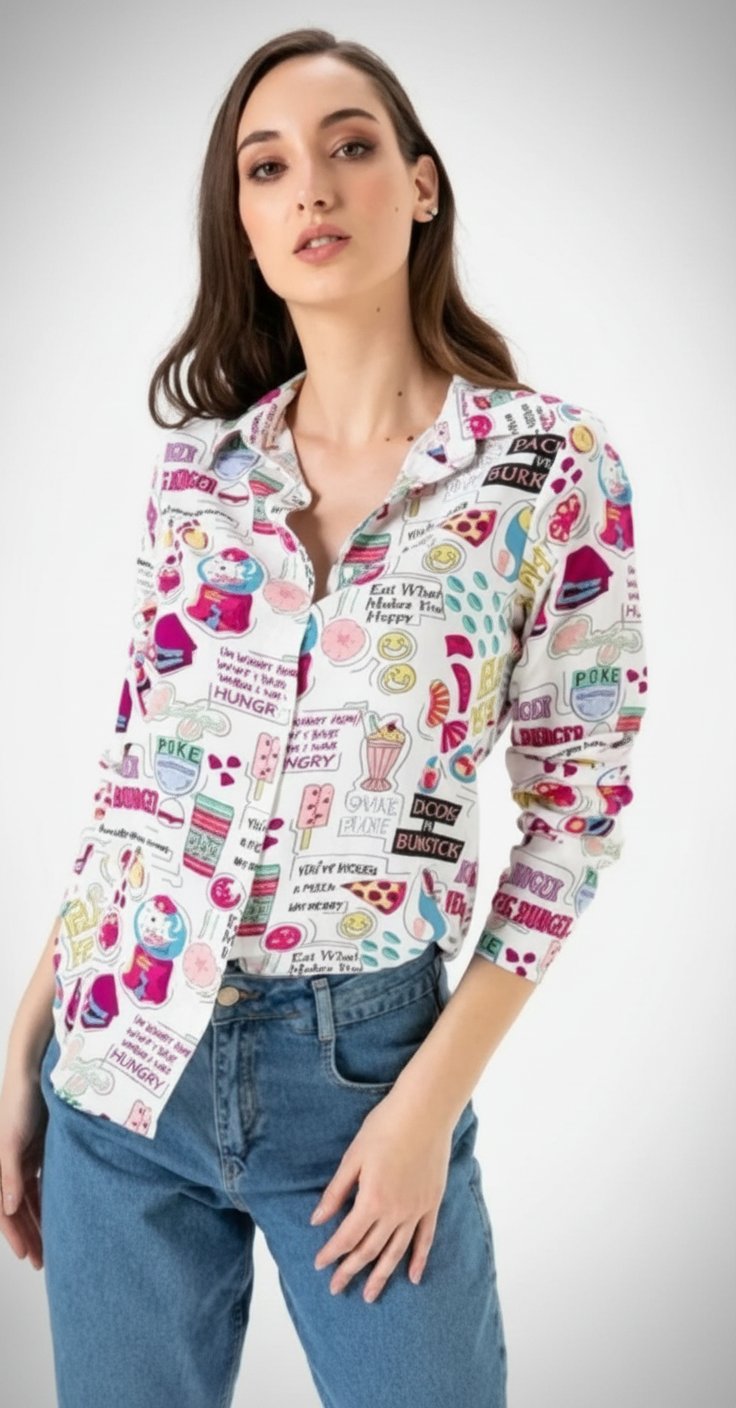 Chemise imprimée femme