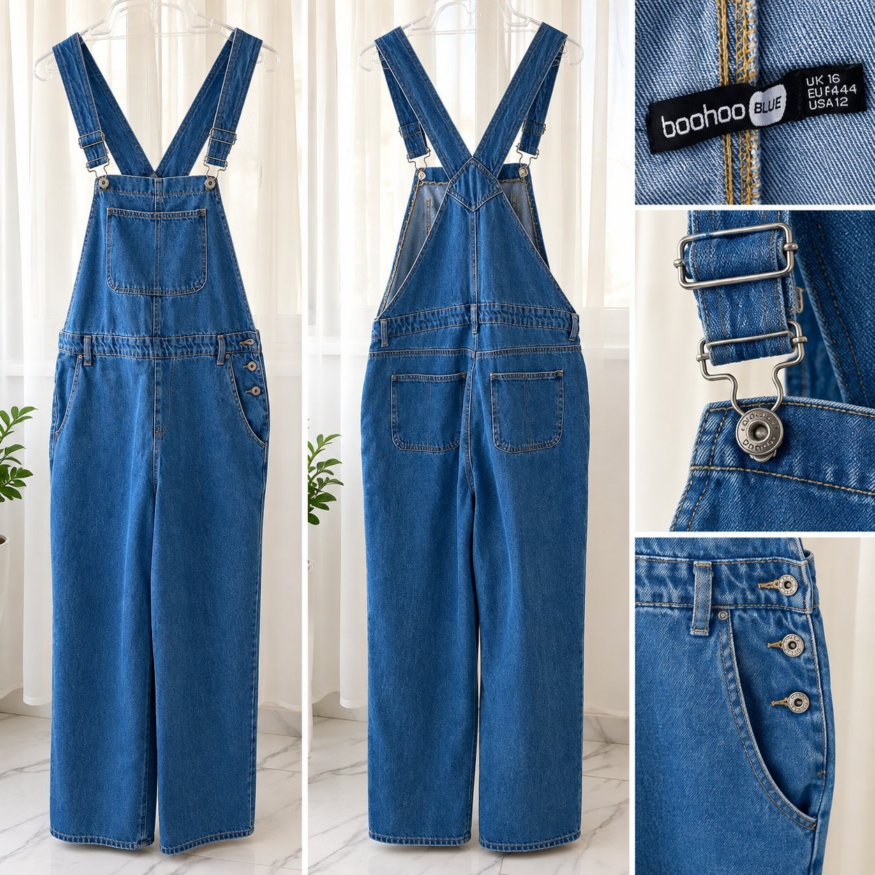 Salopette en jean bleu classique