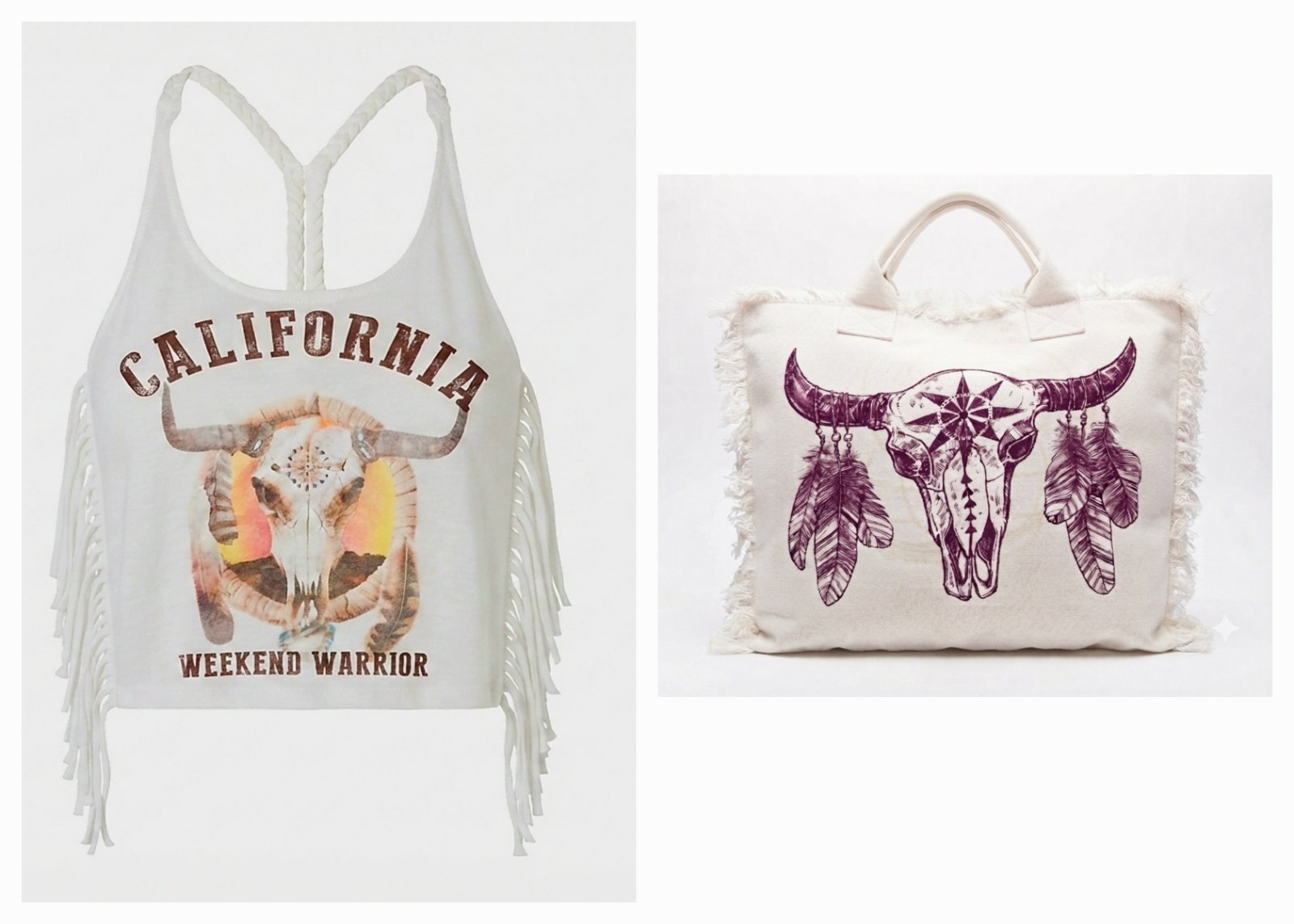 Débardeur frangé "California" style bohème