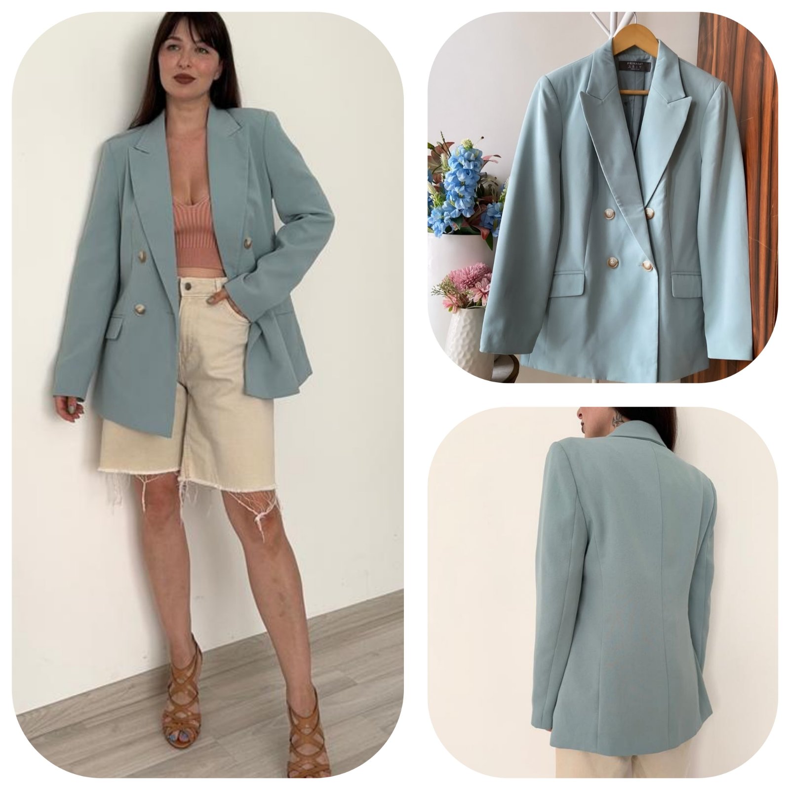 Blazer Primark bleu dragée