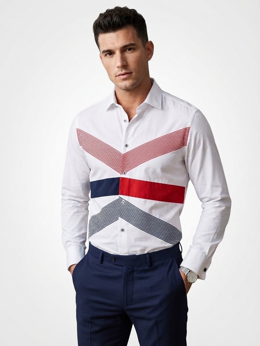 Levi Gardin. Chemise en coton pour homme.  Taille M