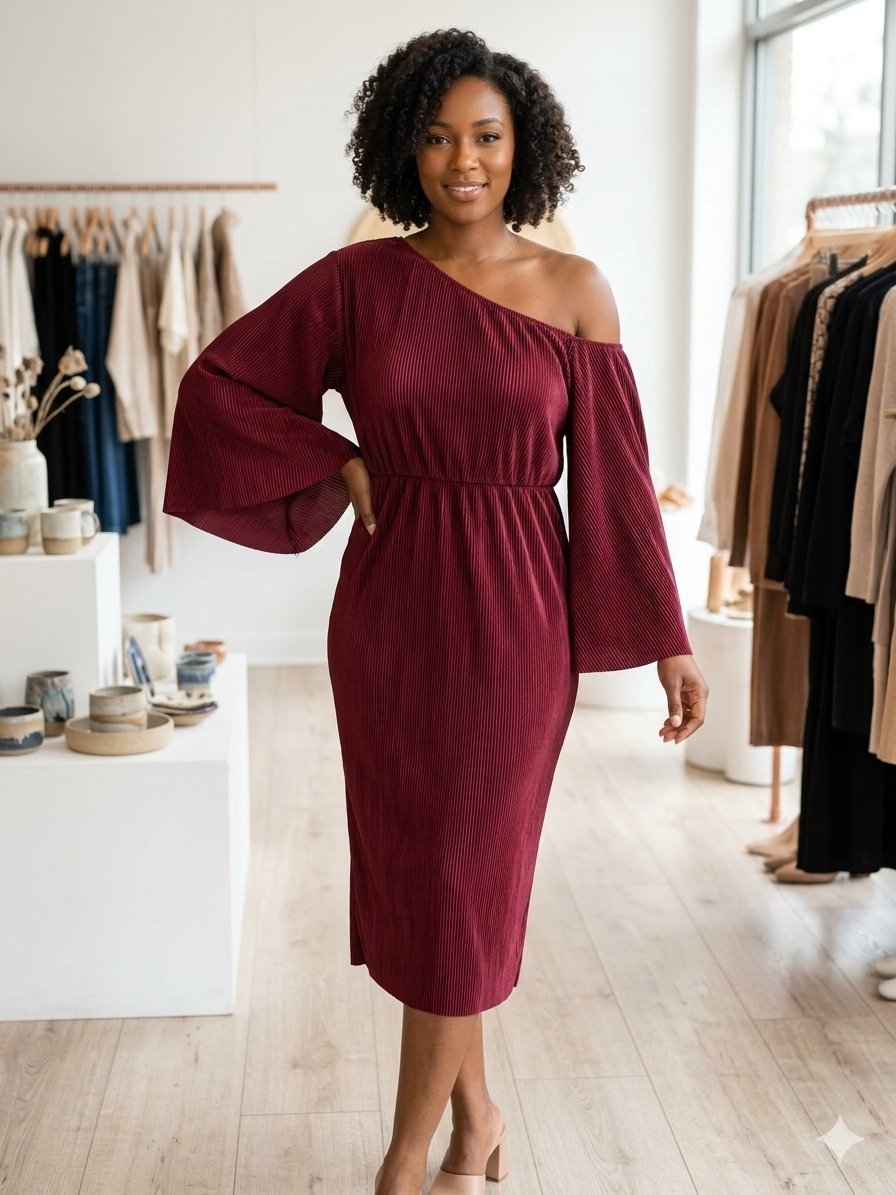 ASOS, ONE SHOULDER. PLISSÉE. TAILLE 44/2XL.