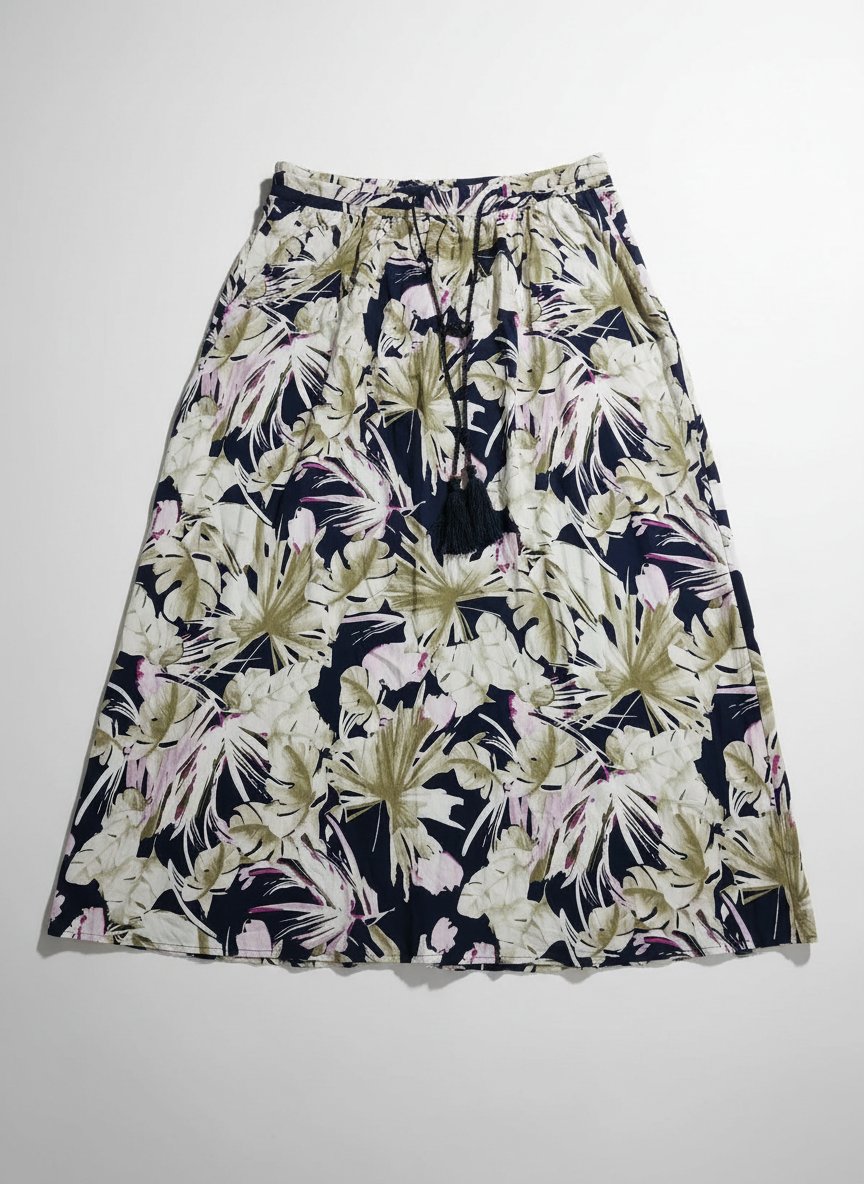 Jupe midi en viscose,  avec deux poches.  Taille 44/2XL
