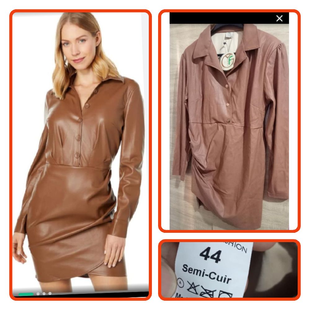 Robe simili cuir.  Taille 42/44. Neuve avec étiquette 🏷 🏷 🏷 
