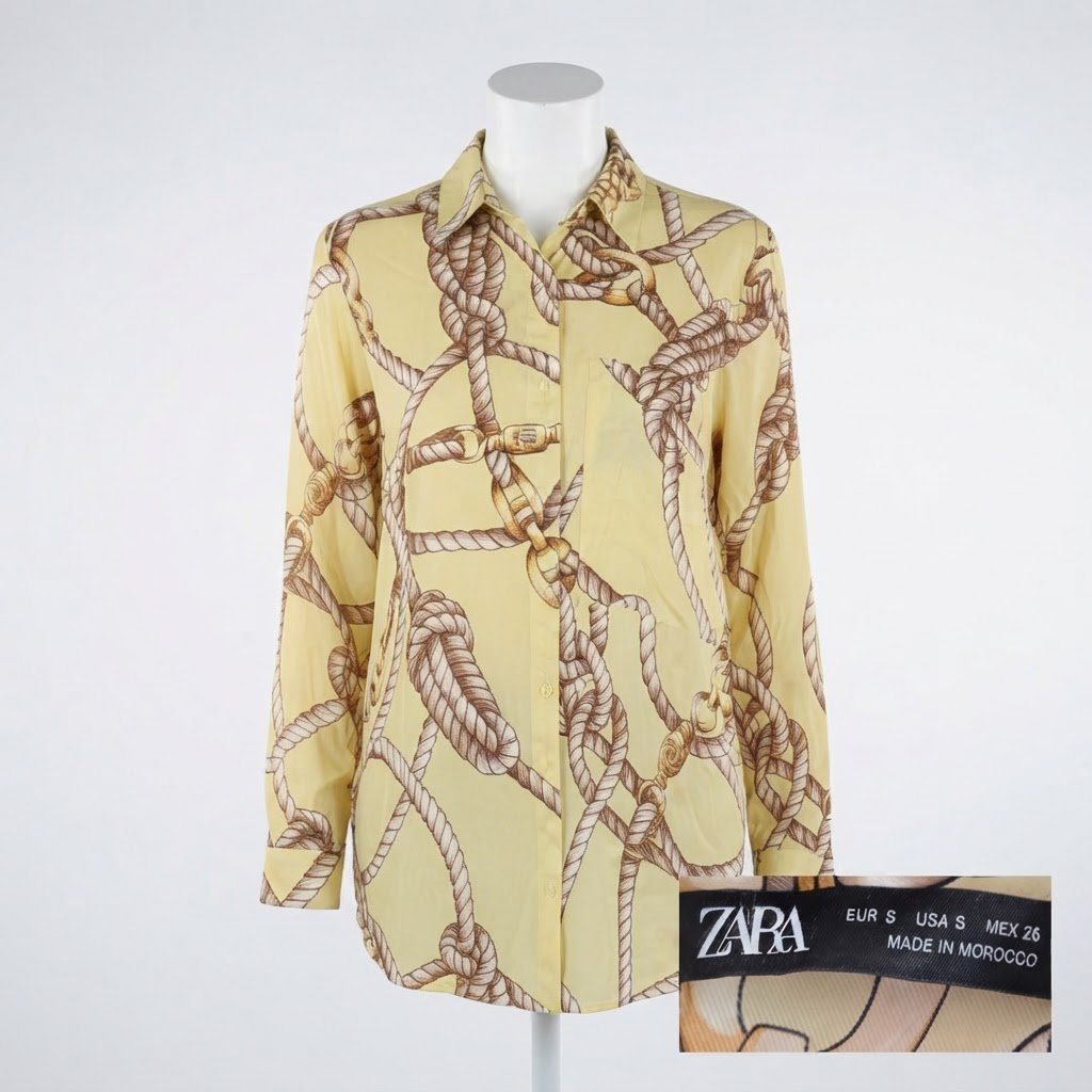 CHEMISE ZARA. TAILLE 36/38. SATINÉE 
