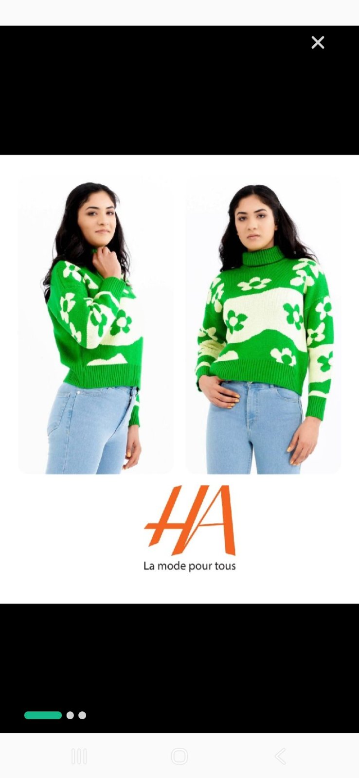 Pull jacquard HA.  Neuf avec étiquette 🏷.  Taille 40/L