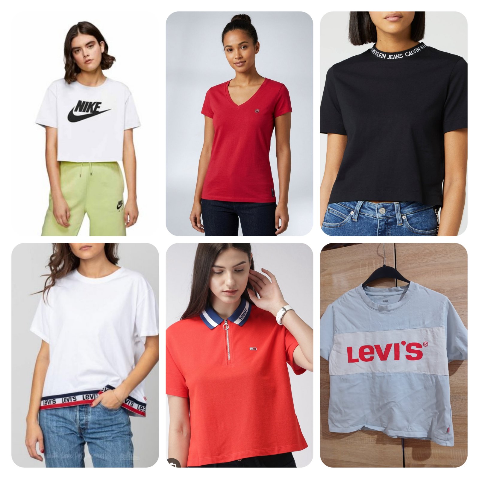 🔥🔥LOT 6 T-shirts TAILLE S/M🔥🔥ARMANI JEANS.  CALVIN KLEIN JEANS.  LEVI'S. NIKE 🔥🔥