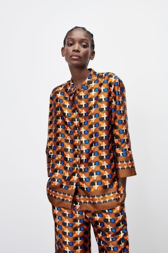 ZARA. TAILLE 38/M. SATINÉE. 