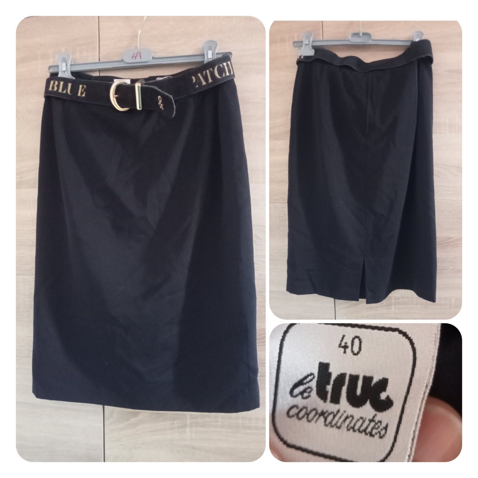 Jupe avec ceinture Patch blue. Taille 40.