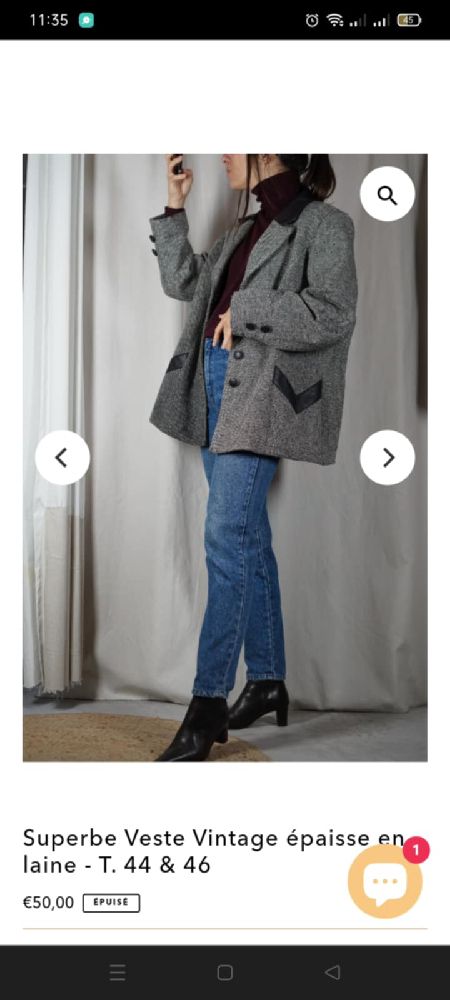 Blazer KARTING en tweed. comme neuf. Taille 44/2XL
