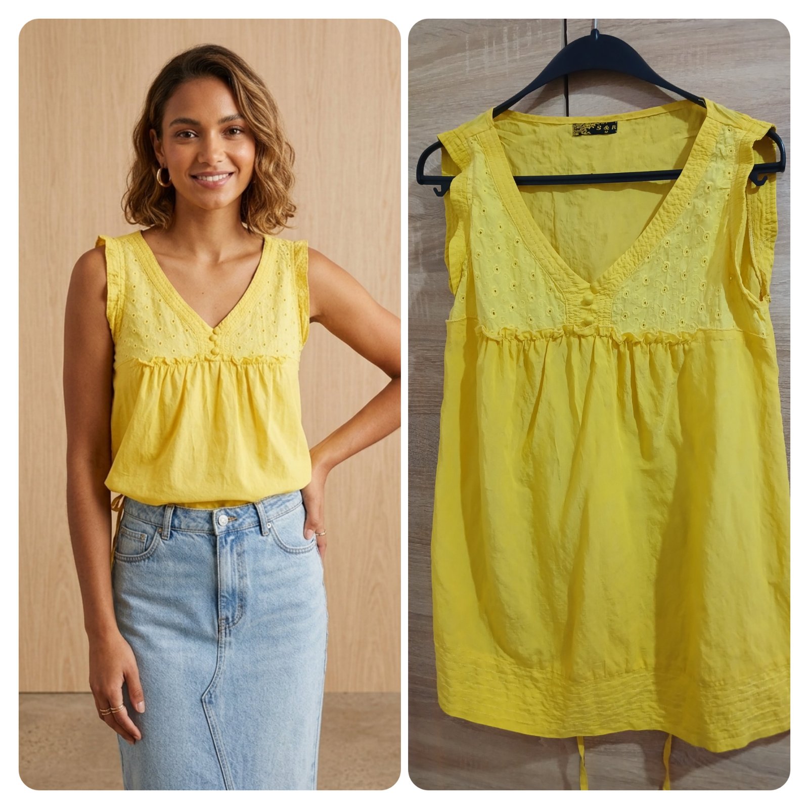 Sublime blouse💛💛💛 en coton et soie. Taille M. 
